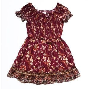 Band of Gypsies Floral Off-the-shoulder Dress